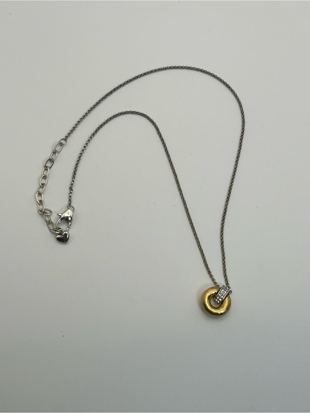 Brighton Meridian Geo Mini Pendant Necklace 18" Two-tone Gold Silver Plated - Picture 8 of 11